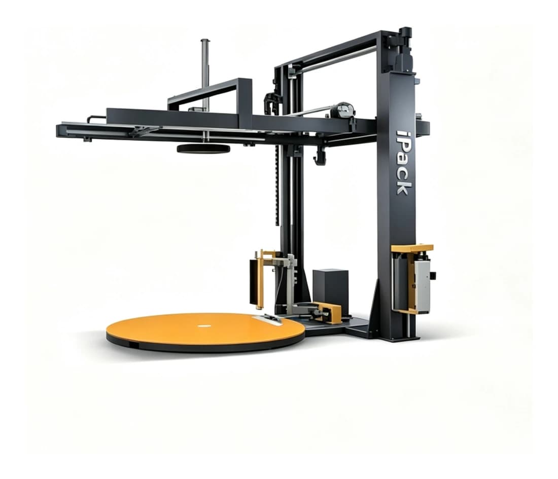 SW-1000D automatic top-covering stretch wrapping machine with overhead cover sheet module