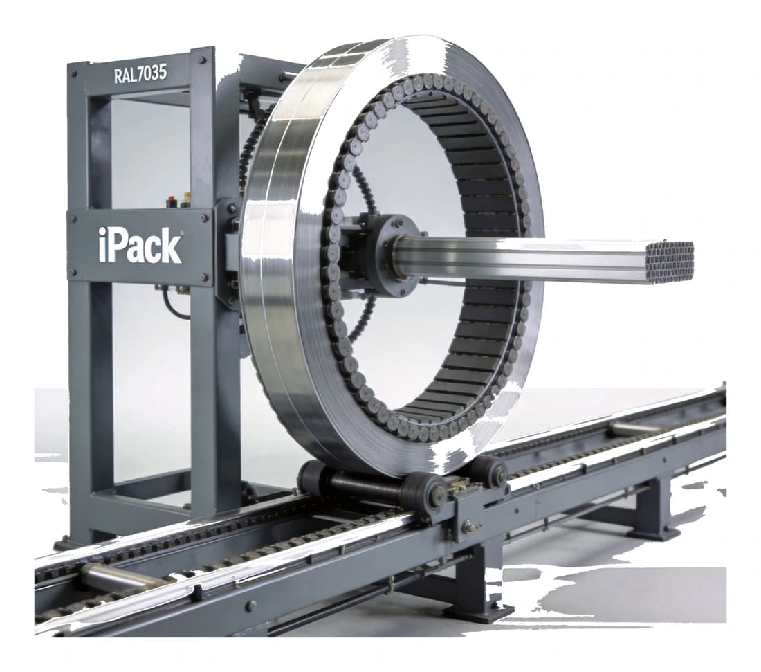SW-3000D horizontal ring wrapping machine for long aluminium profiles