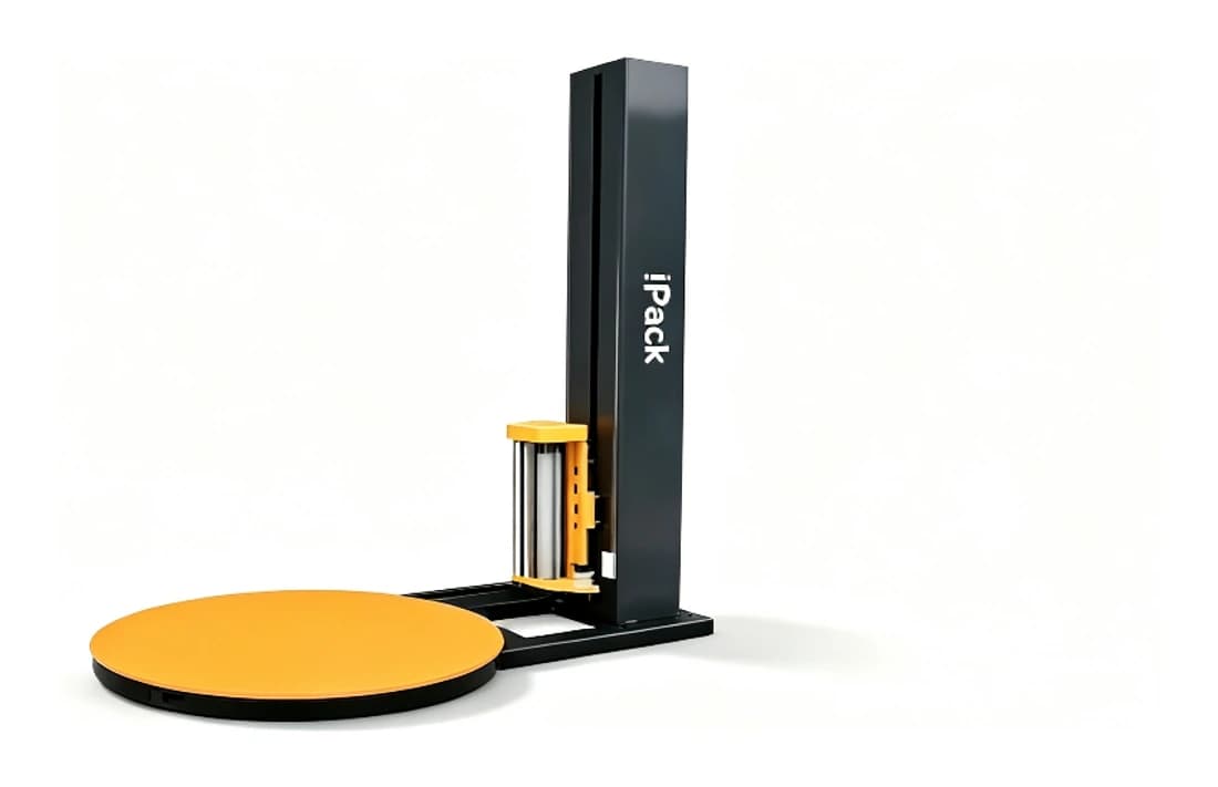 SW-5000D automatic turntable pallet wrapping machine with powered pre-stretch film carriage